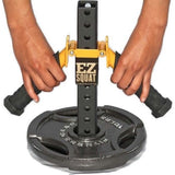 EZ SQUAT Weight Plate handles lift to lock!