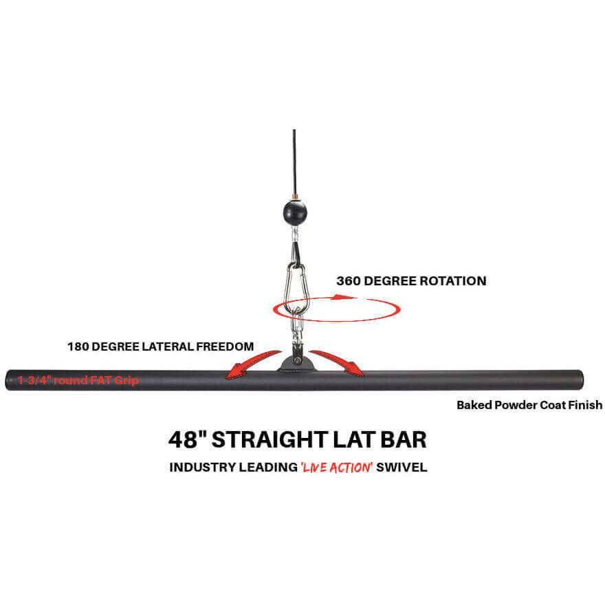 HOG LEGS 48" Straight, Back Cable Workout Lat Bar