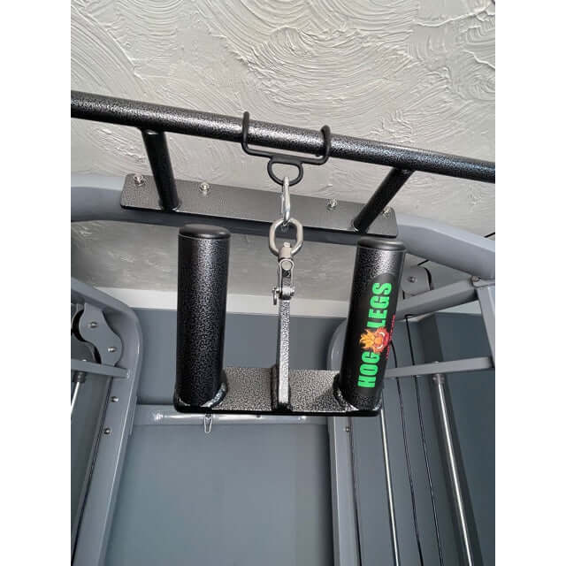 HOG LEGS Multi-Row handle attached to Chin Up Bar