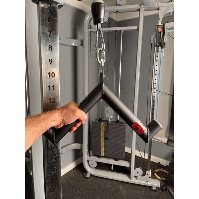 HOG LEGS Pork Chop Tricep Bar on Functional trainer machine