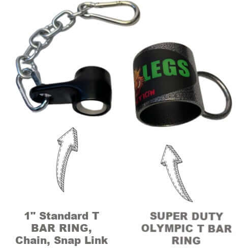 HOG LEGS Multi-Row Standard & Olympic T-Bar Ring options