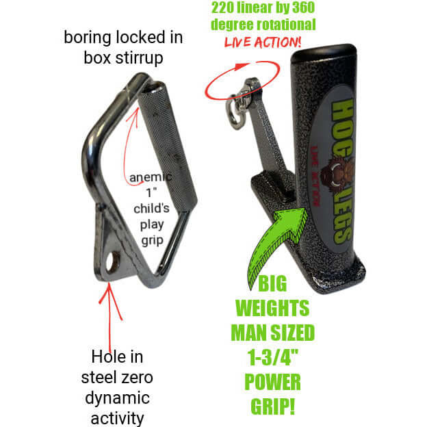 HOG LEGS Jaw Bone destroys common stirrup handles!