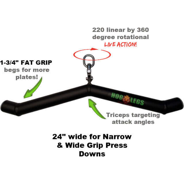 HOG LEGS 30 degree 'Ham Bone' FAT GRIP Tricep bar