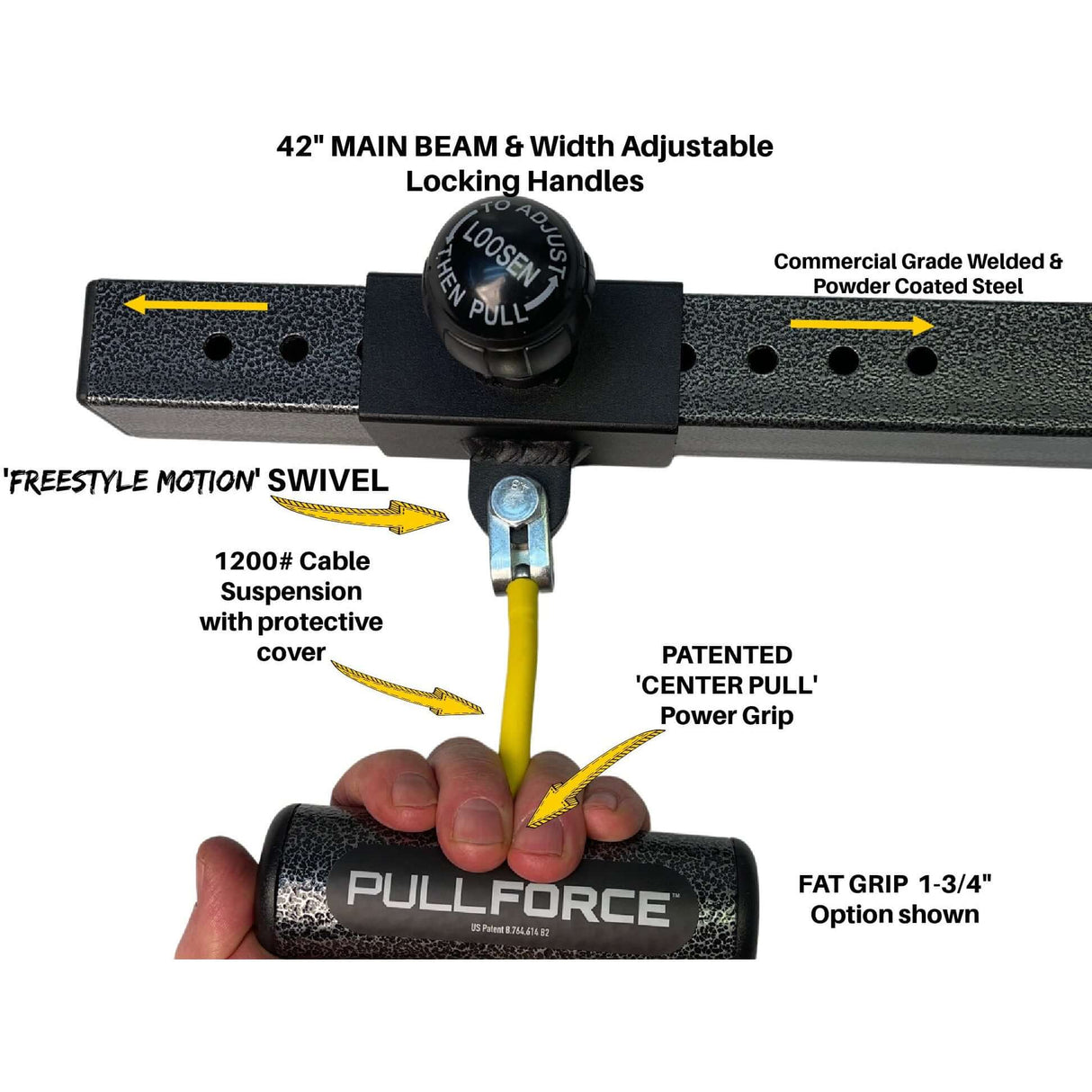 PULL FORCE 'FREESTYLE' Lat Bar delivers! As in way more results than fixed handle steel bars