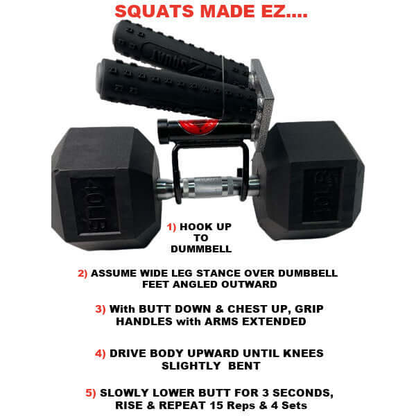 EZ SQUAT ergonomic dumbbell handles