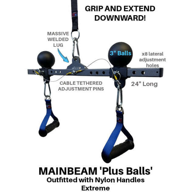 PULL FORCE Mainbeam with Tricep Push Down Balls & Reverse Triceps Extension Handles