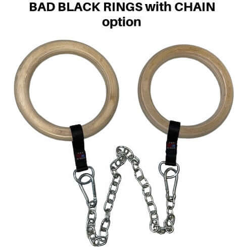 Dual hand Cable Rows with Gym Rings 3 Foot 450# Rated chain option