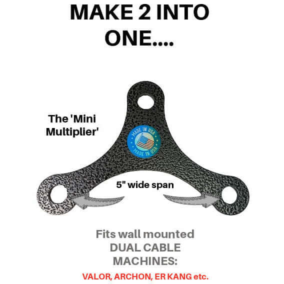 PULL FORCE 'Mini Multiplier' Cable Machine Accessories 2 to 1 dual weight stack combiner yoke!