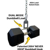 Optional 'Dual Mode' weighted Dip Belt Pin & Dumbbell Hook for Pull Up Weight Belt or Dip Belt