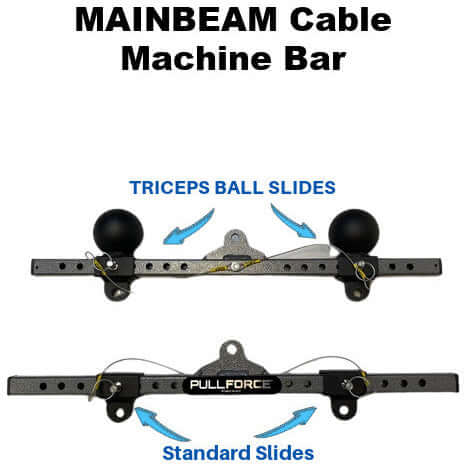 PULL FORCE Mainbeam with Tricep Push Down Ball Grip slides &  standard slides unit