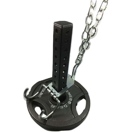 Dual Mode attached to EZ SQUAT base for Dip Belt loading of Olympic Weight Plates